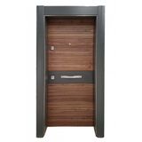 Tez-1558 Antrasit Renk Statik Kasalı Rustik Çizgili Model Çelik Kapı, Daire Kapısı, Villa Kapısı