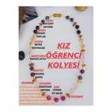 TEZAL Doğaltaş Kız Öğrenci Başarı Kolyesi-kehribar-lapis-oniks-sitrin-akuamarin-amatist-pembe Kuvars-akik