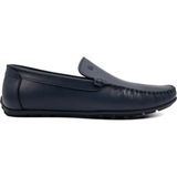 Tezcan Yalı Lacivert Hakiki Deri Erkek Loafer Ayakkabı