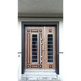 Tezdoor Ahşap Desenli Kabartmalı Apartman Giriş Kapısı