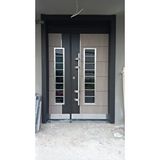 Tezdoor Camlı Apartman Giriş Kapısı Ahşap Desenli