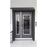 Tezdoor Çelik Kapı Fiyatları Siyah Renk Statik Kasalı Çelik Kapı, Apartman Giriş Kapısı Sağ Açılım