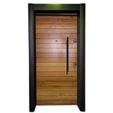 Tezdoor Çelik Kapı, Saruhan Renk Modelleri, Monoblok Kilit Sistemi 90x200cm Sağ Açılım Kahverengi