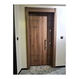 Tezdoor Celik Kapı Tırnaklı Çelik Kapı, Statik Kasalı Tanganika Düz Model Daire Kapısı Sol Kahverengi