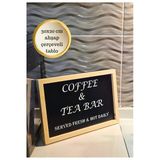 Tezgah Üstü Ahşap Çerçeveli Coffee Tea Bar Yazılı Tablo Mutfak Kahve Köşesi