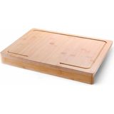 Tezgah Üstü Büyük Boy Bambu Kesme Tahtası – 45×35 cm Kaymaz, Kenarlı, Antibakteriyel ve Hijyenik Ahşap Ekmek ve Sebze Doğrama Panosu, Sağlam ve Dayanıklı Mutfak Kesim Tepsisi