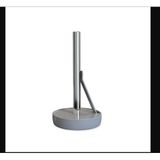 Tezgah Üstü Kağıt Havluluk, Gri, Plastik ve Paslanmaz Alüminyum, Çap 16,5 CM Yükseklik 30 CM, Yaylı Baskı Sistemi