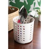 Tezgah Üstü Plastik Dik Kaşıklık - Mutfak Organizeri 12X12 cm - Beyaz