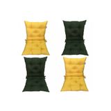 TEZKOTEKSTİL 4lü Kombin Arkalıklı Pofidik Kare Sandalye Minderi 40 X 85 Cm Sarı-haki