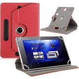TezMax Philips M10 Pro Uyumlu 10.1" Dönerli Standlı Deri Tablet Kılıfı - Kırmızı