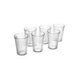 TEZPAZAR Vardagen 6 Adet Cam Bardak 310 ml 6'lı Set Çizgili Kokteyl Su Bardağı Yükseklik 11 Cm I.k:e.a