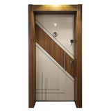 Tezwood 2578 Eskitme Kasalı İki Renk Düz Model Daire Kapısı, Çelik Kapı, Villa Kapısı