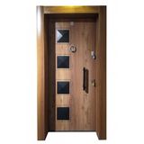 Tezwood 3456 Ahşap Kaplama Kabartma Model Çelik Kapı, Daire Kapısı, Villa Kapısı