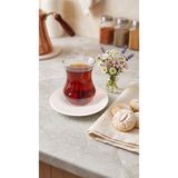 Tezyinat Wood Deren Porselen 6'lı Çay Tabağı Seti