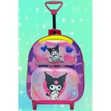 Tezzgelsin 2-6 Yaş Anaokulu Kreş Sanrio Kuromi Model Çekçekli Tekerli 3d Baskılı Sırt Çantası Ve Okul Çantası Çok Renkli