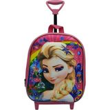Tezzgelsin Anaokulu Çekçekli Kabartmalı Eva Kumaş Elsa Frozen Karakter Seyahat Çantası Okul Çantası - Karışık-Çok Renkli