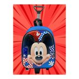 Tezzgelsin Anaokulu Kreş Çekçekli Tekerli Mavi Mickey Mouse Kabartmalı 2-6 Yaş Sırt Çantası ve Okul Çantası