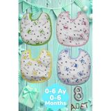 Tezzgelsin Bebek % 100 Cotton Arkası Muşambalı Su Geçirmez Renkli Mama Önlüğü 8'li Set 0-6 Ay - 0 - 6 Ay