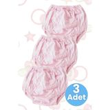 Tezzgelsin Bebek Yıkanabilir Emici Pamuklu 3'lü Alıştırma Külodu - Pembe - 1 - 2 Yaş