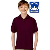 Tezzgelsin Erkek Çocuk %100 Pamuklu Polo Yaka T-Shirt Günlük ve Okul Uniforma Okul T-Shirt - Bordo - 13 - 14 Yaş