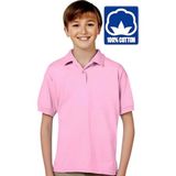 Tezzgelsin Erkek Çocuk %100 Pamuklu Polo Yaka T-Shirt Günlük ve Okul Uniforma Okul T-Shirt - Pembe - 8 - 9 Yaş
