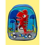 Tezzgelsin Erkek Çocuk Anaokulu Kreş 5d Kabartmalı Dino Dinazor Desenli 2-6 Yaş Okul Çantası - Kırmızı