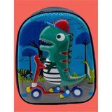 Tezzgelsin Erkek Çocuk Anaokulu Kreş 5d Kabartmalı Dino Dinazor Desenli 2-6 Yaş Okul Çantası - Yeşil
