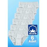 Tezzgelsin Erkek Çocuk Pamuklu 6'lı Slip Külot - Beyaz - 2 - 3 Yaş