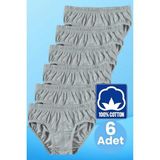 Tezzgelsin Erkek Çocuk Pamuklu 6'lı Slip Külot - Gri - 6 - 7 Yaş