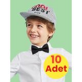 Tezzgelsin Erkek Çocuk Saten Papyon 10 Adet Siyah