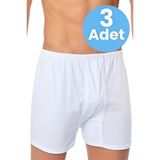 Tezzgelsin Erkek Rahat Kesim 3'lü Paçalı Pamuklu Külot - Beyaz - 3XL