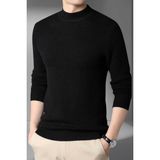 Tezzgelsin Erkek Tüylenmeyen Yarım Boğazlı Triko Kazak Yarım Balıkçı Triko Kazak - 2XL - Siyah