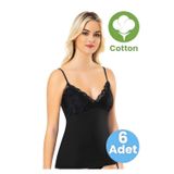 Tezzgelsin Kadın 6'lı İp Askılı Dantelli Atlet