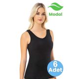 Tezzgelsin Kadın 6'lı Modal Kaşkorse Kalın Askılı Pedli Atlet