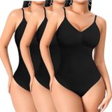 Tezzgelsin Kadın Ayarlanabilir İnce Askılı Çıtçıtlı Slip Body Korse 3'Lü Set