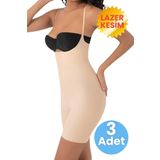Tezzgelsin Kadın Lazer Kesim İnceltici Ve Toparlayıcı Tam Boy Askılı Korse 3'Lü Set