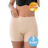 Tezzgelsin Kadın Lazer Kesim İnceltici Ve Toparlayıcı Yüksek Bel Boxer Korse 3'Lü Set