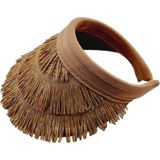 Tezzgelsin Kadın Püsküllü Hasır Vizör Şapka - Camel - Standart