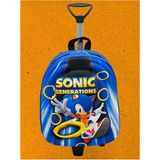 Tezzgelsin Kirpi Sonic 3D Baskılı Çekçekli Anaokulu Kreş 2 6 Yaş Sırt Çantası ve Okul Çantası - Mavi