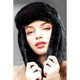 Tezzgelsin Unisex Peluş Kalpak Pilot Şapka Siyah