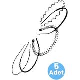 Tezzgelsin Unisex Siyah Kaliteli Metal 5'li Günlük Kullanım ve Sporcu Saç Tacı