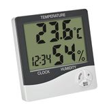 TFA Dostmann Dijital mini termo-higrometre, iç mekan, 30.5058.02, oda termometresi, nem ölçer, nem ve sıcaklık ölçümü, oda iklimi kontrolü için, maks. minimum, saat ve tarih dahil, beyaz