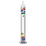 TFA Dostmann Galileo Galilei 18.1019 Analog Cam Termometre, Sıvı Termometre, 44 cm, İç Mekan Sıcaklığını Ölçer, Kolay Okuma, Gümüş Sıcaklık İşaretleri, Dekoratif Nesne, 18 ila 28 °C,