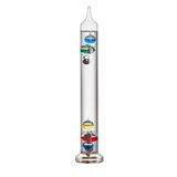 TFA Dostmann Galileo Galilei analog cam termometre, 18.1018, sıvı termometresi, 28 cm, iç sıcaklık ölçümü, kolay okunur, gümüş sıcaklık işaretleri, dekoratif obje, 18 ila 26°C, renkli