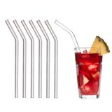 TFA Dostmann GlasWerk Curved cam pipet, 14.2018.06, 6'lı paket, bulaşık makinesinde yıkanabilir, kokteyller, buzlu çay, limonata, buzlu kahve için, beyaz