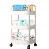 Tfulad Bebek Bezi Caddy, Tekerlekli Plastik Hareketli Bebek Bezi Arabası Yenidoğan Kreş Essentials Bebek Bezi Düzenleyici, Masa ve Beşik Değiştirme için, Montajı Kolay, Beyaz