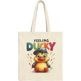 TG Design Ördek Baskılı Feeling Ducky Yazılı Ham Bez Çanta