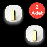 tg tek-iş global 2'li Yapışkanlı Retro Askılık – Beyaz | Dolap Kapak Kulpu, Duvar ve Kapı Askısı, Metal Gold Detaylı