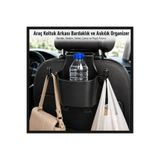 tg tek-iş global Araç Koltuk Arkası Bardaklık ve Askılık Organizer – Bardak, Telefon, Tablet, Çanta ve Poşet Tutucu