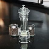 TG Tek-İş Global Baharat Değirmeni – Modern Şeffaf Akrilik Tasarım, Tuz ve Karabiber Öğütücü, Ayarlanabilir Öğütme Mekanizmalı